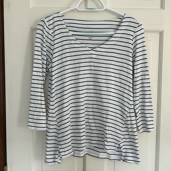 J Jill Pima 3/4 Sleeve V Neck Top XSP XS Petite - Picture 1 of 6